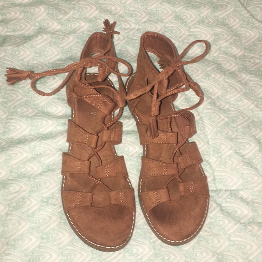 Leather Lace Up Sandals